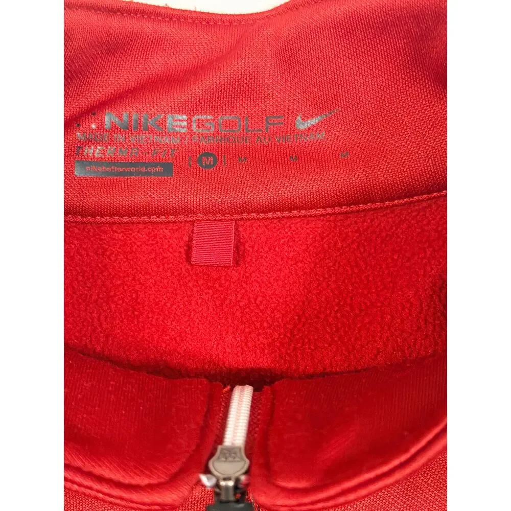 Nike Golf Therma-FIT 1/4 Zip Pullover Men's M Red Fleece Sand Creek Golf